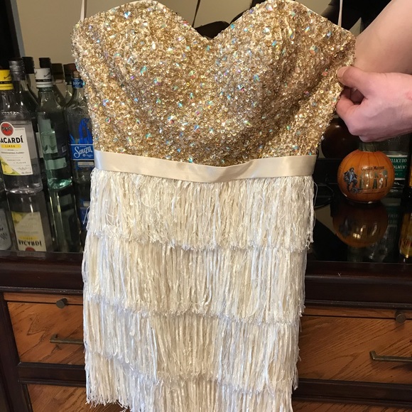 flirt Dresses & Skirts - Beaded fringe prom/pageant dress